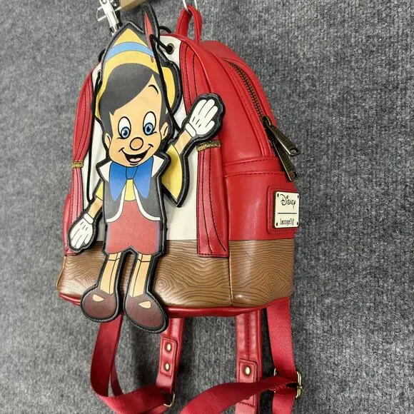 Disney Loungefly Pinocchio Marionette Backpack Red Wishes Do Come True Vacations